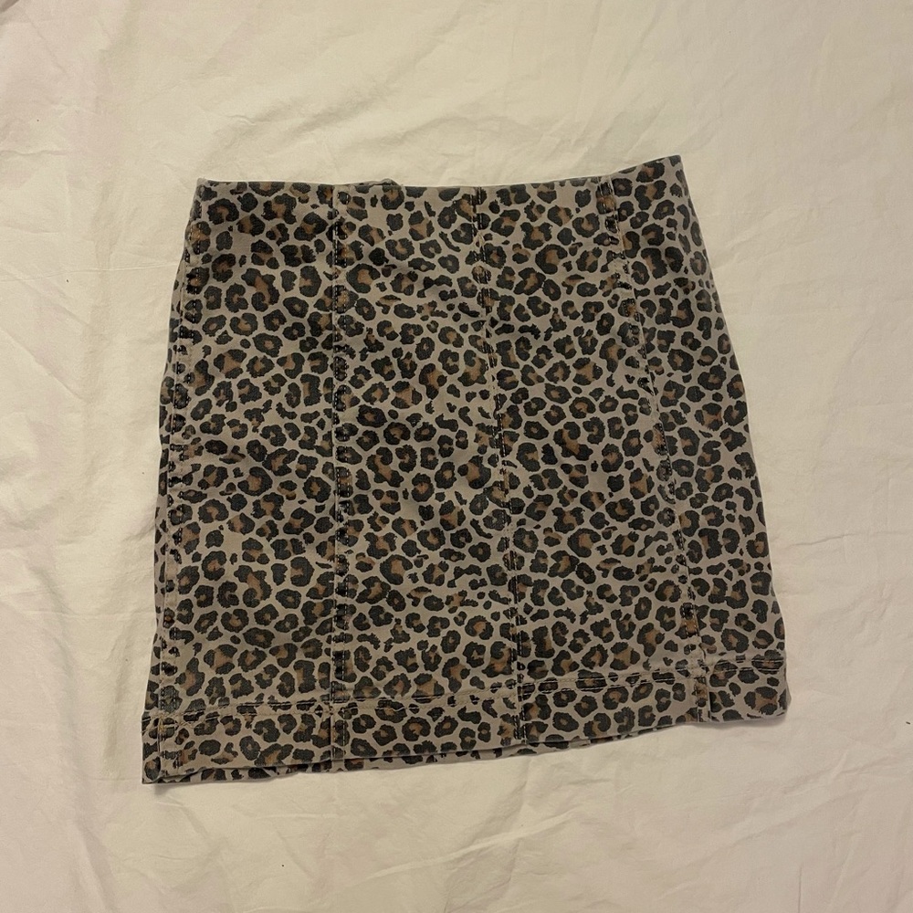 Cheetah Print Panel Skirt